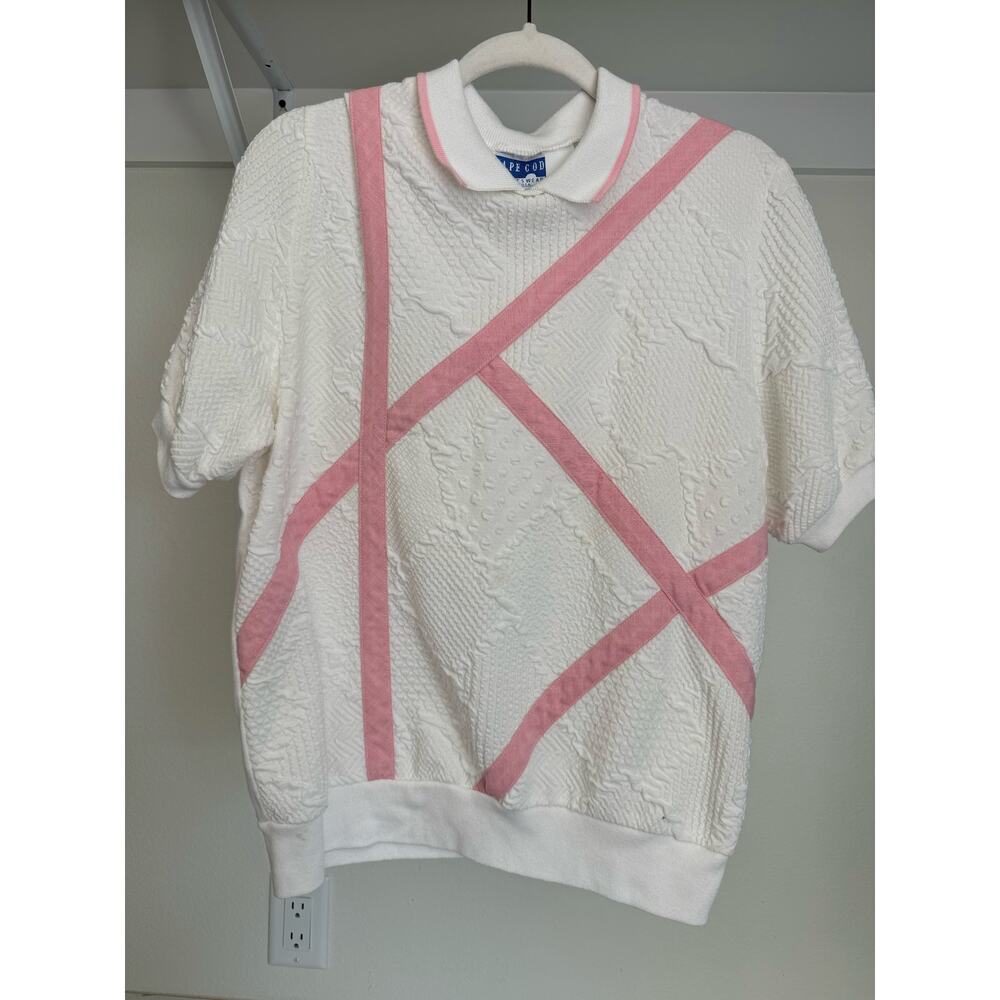 Vintage Cape Cod Sportswear Women's Knit Blouse‎ Quilted Size Medium